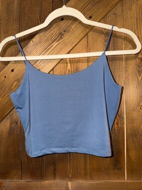 Blue Spaghetti Strap Crop Top - Women